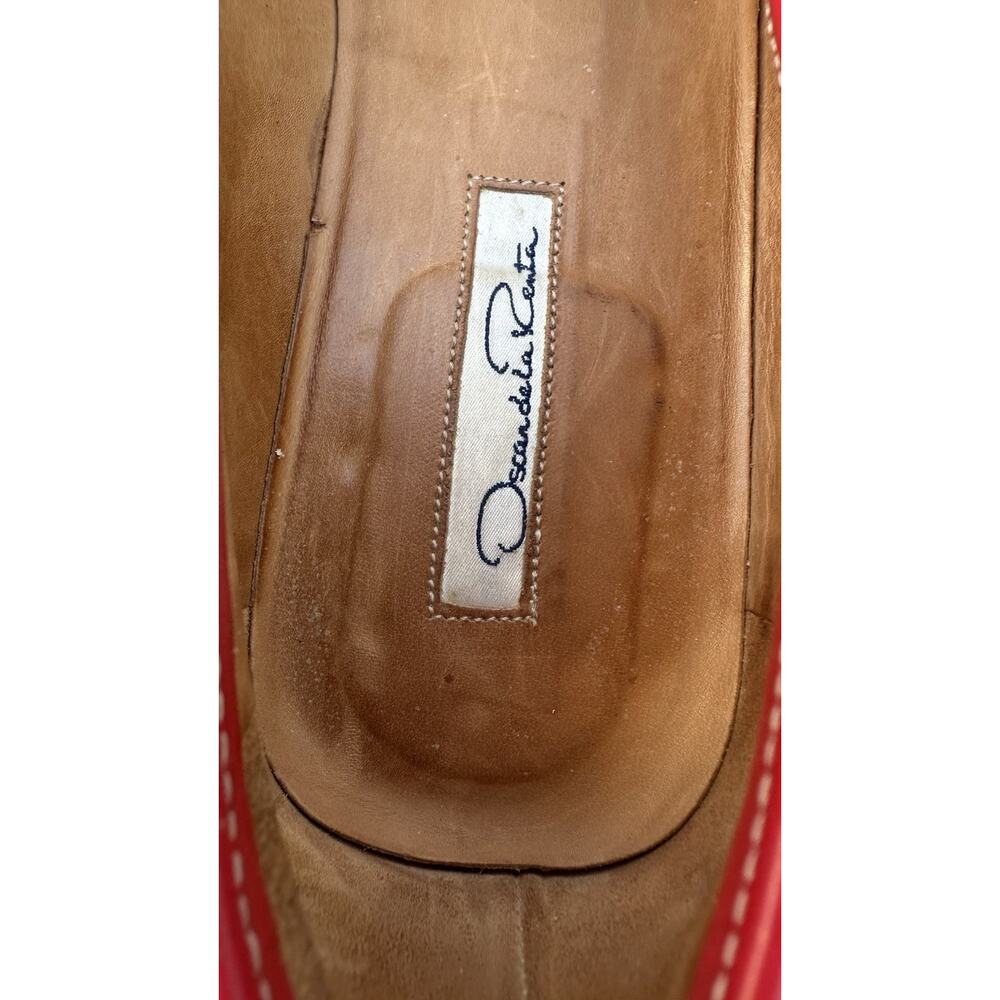 Oscar de la Renta red suede loafers Women’s Size 39.5 - Picture 11 of 15